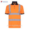 Nueva camisa de seguridad de manga corta Hola Viz Work Wear Camiseta de cuello alto de visibilidad azul marino con cinta reflectante